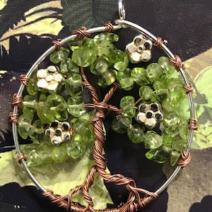 Peridot Tree of Life wire wrapped pendant