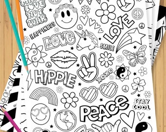 Good Vibes Coloring Sheet Pack