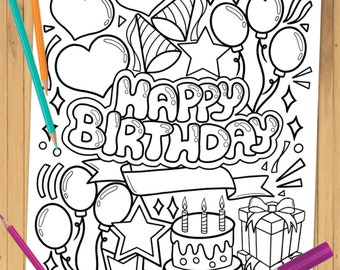 Happy Birthday Coloring Sheet
