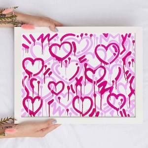 Pink & White Electric Love Framed Print