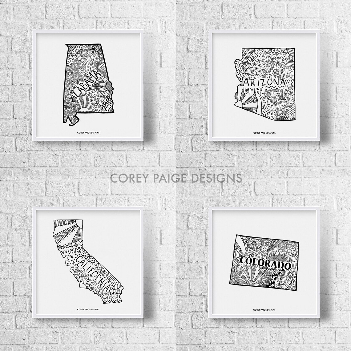 State Pride Framed Art Etsy