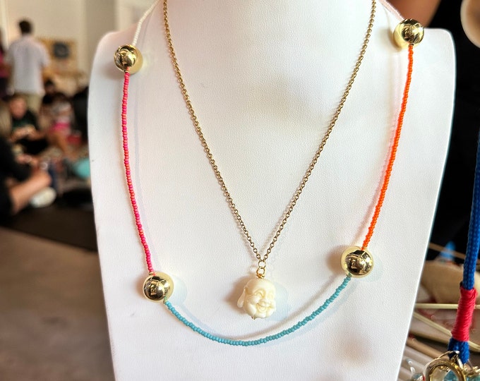 Layering Colorful Necklaces Set, Boho Fashion Jewelry, Statement Necklaces, Rainbow Necklace Set, Unique Layered Necklaces