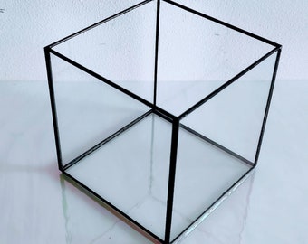 Glass box Stained glass cube Handmade box Transparent cube Organizer Glass case Perfect quality