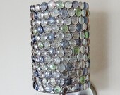 Mosaic wall lamp Transparent glass pebbles wall light Big candle holder Stained glass art Light box Nightlight Housewarming gift llumination