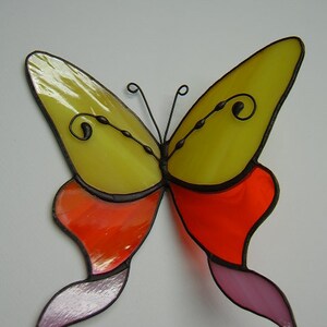 Butterfly suncatcher Spacious Stained glass butterfly Butterfly wall art Handmade Glass butterfly Window hanging Birthday