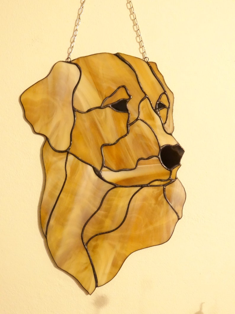 Golden Retriever Labrador Dog Stained Glass Suncatcher Puppy Etsy