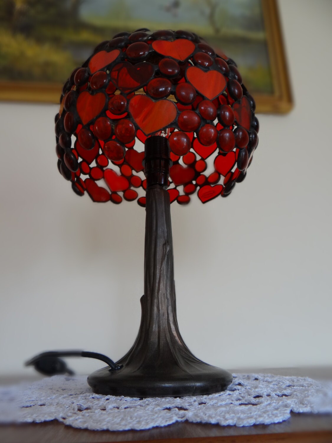 Red tiffany sale lamp