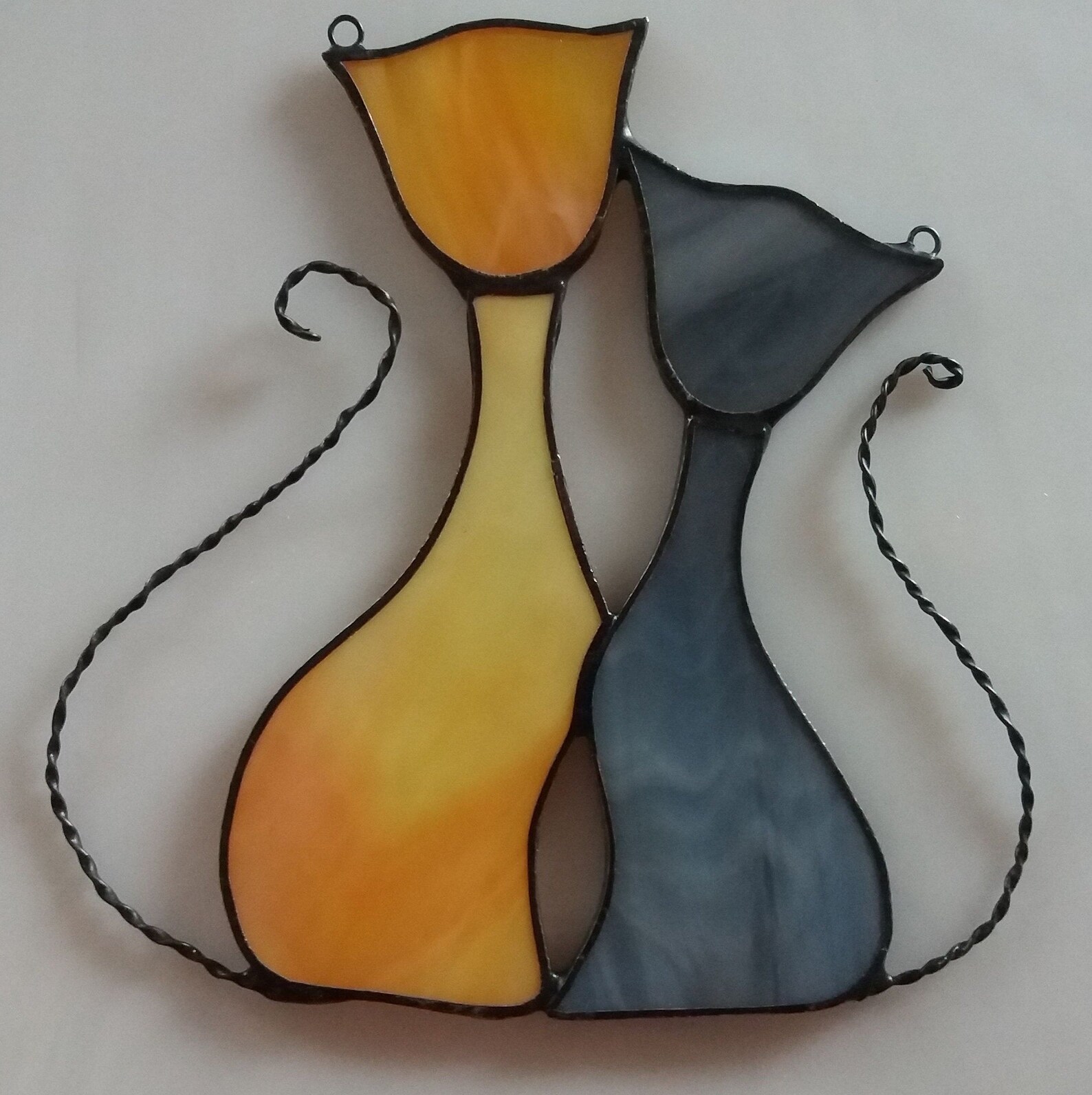 Cats Window Hanging Stained Glass Suncatcher Cat Art Couple of - Etsy
