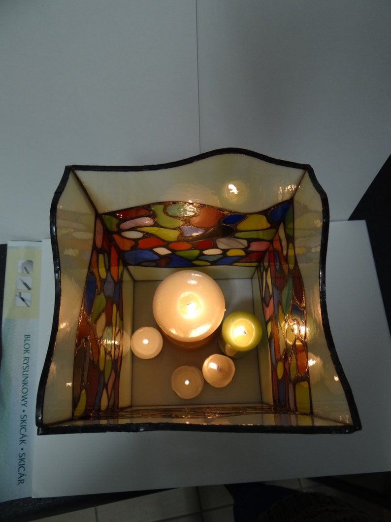 Mosaic Candle Holder Rainbow Tealight Holder Stained Glass Art Etsy