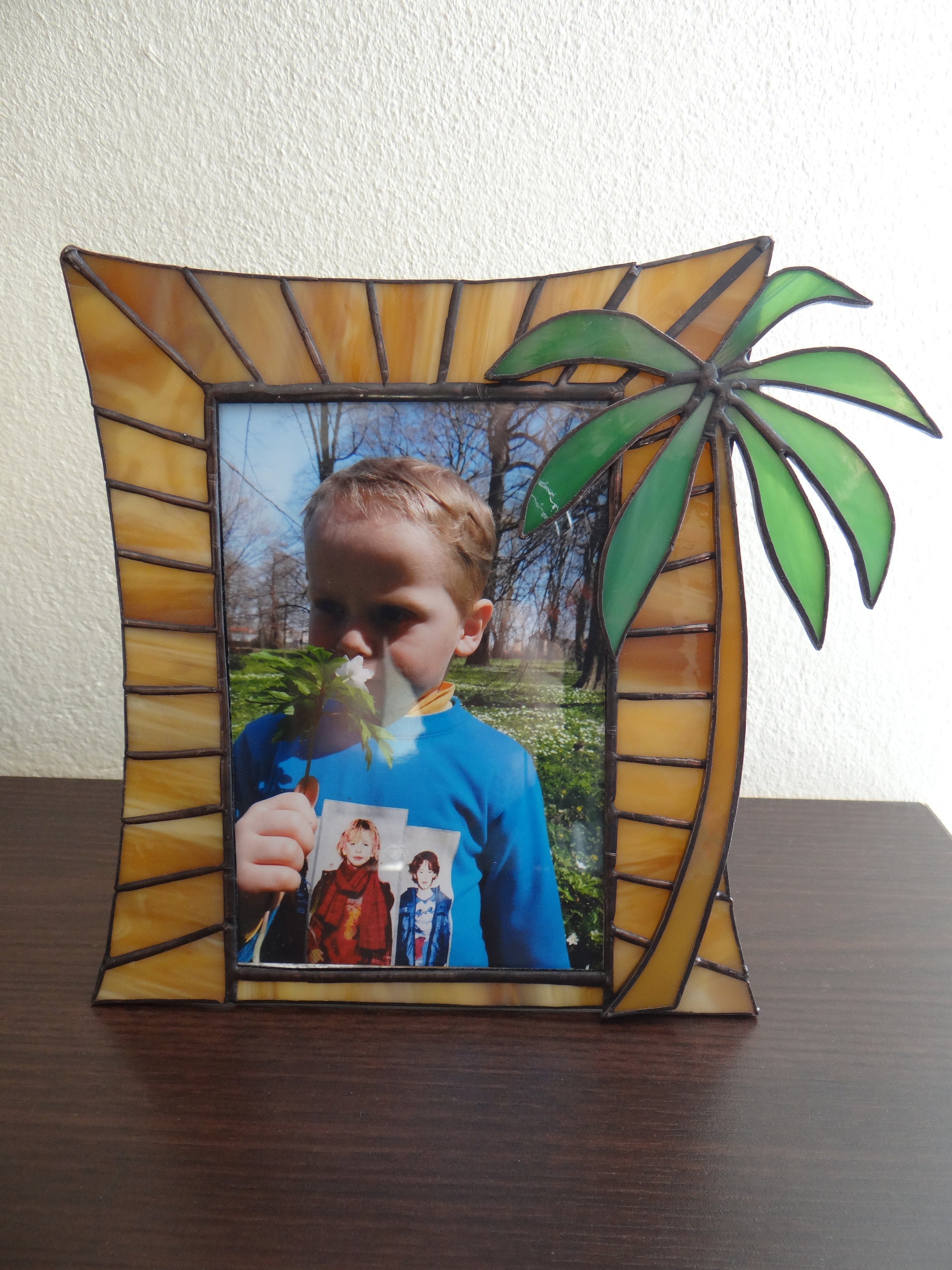 Picture frame Stained glass picture frame Glass art Handmade Etsy