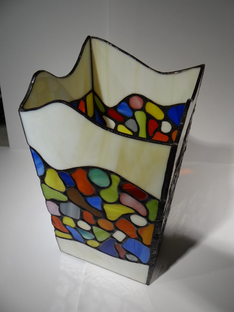Mosaic Candle Holder Rainbow Tealight Holder Stained Glass Art Etsy