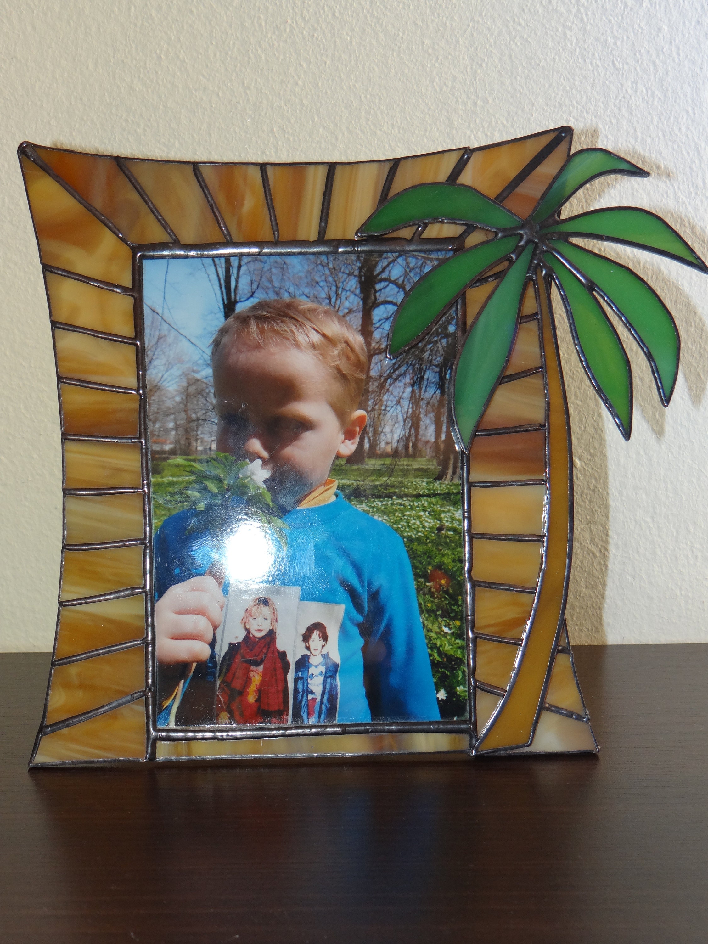 Picture frame Stained glass picture frame Glass art Handmade Etsy