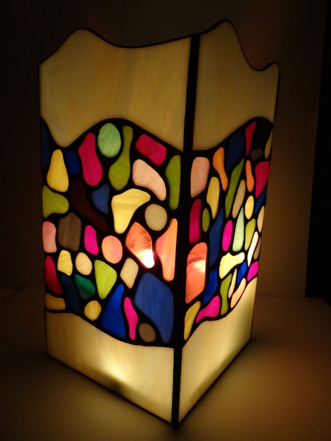 Mosaic Candle Holder Rainbow Tealight Holder Stained Glass Art Etsy