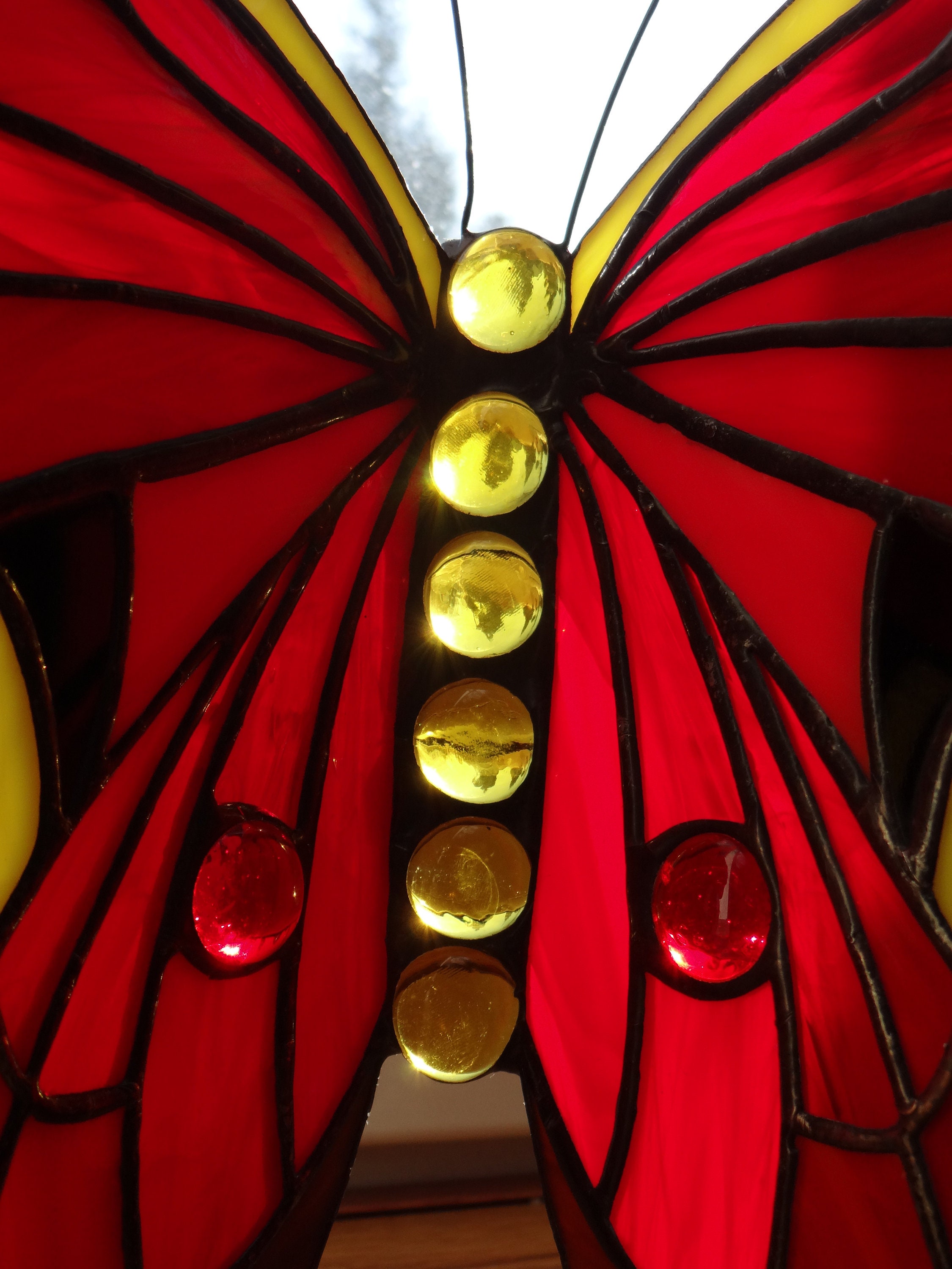 Butterfly Stained Glass Suncatcher Stained Glass Butterfly Etsy