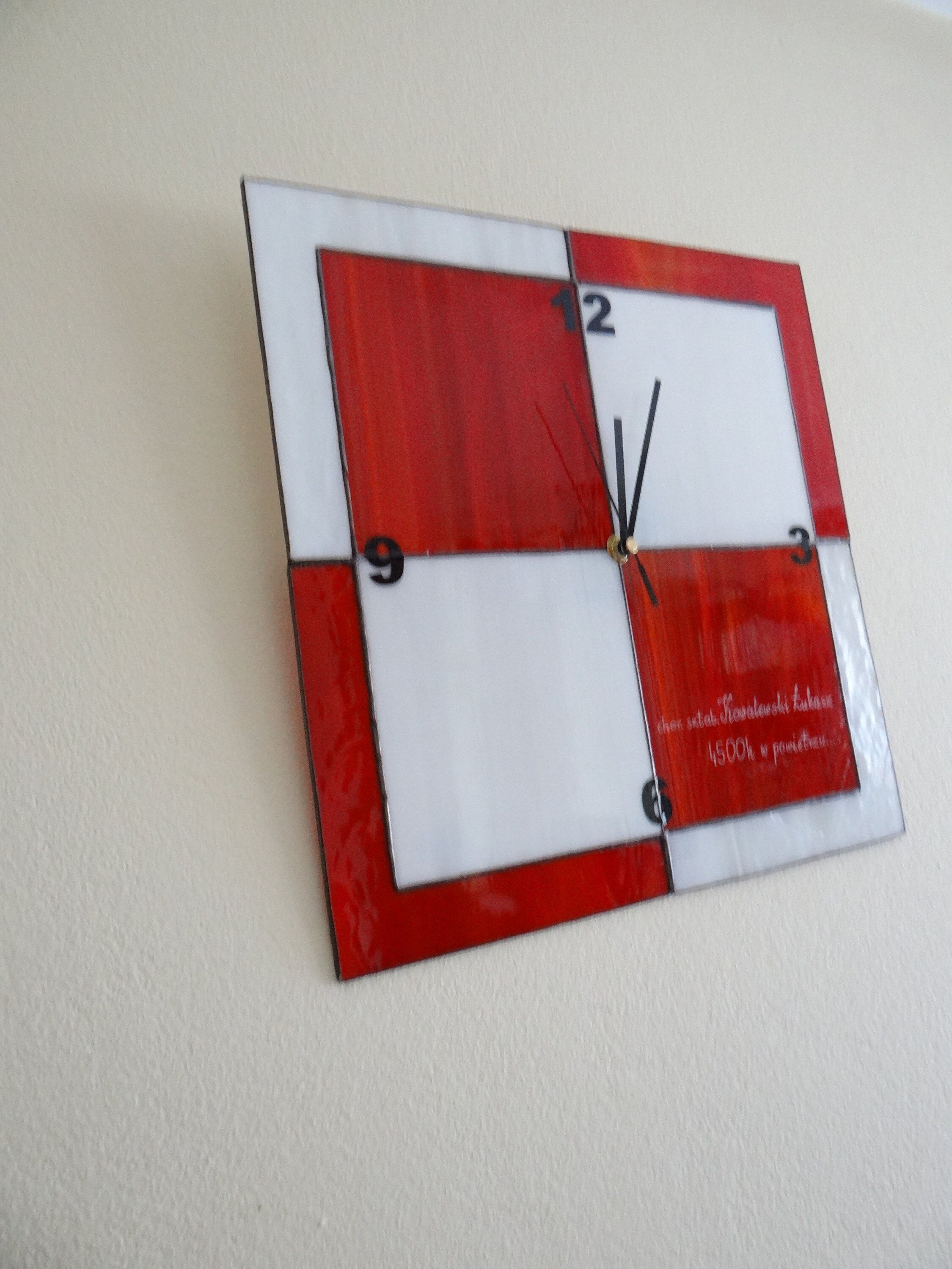 Clock Large Wall Clock Stained Glass Wall Hanging Polish Air Etsy