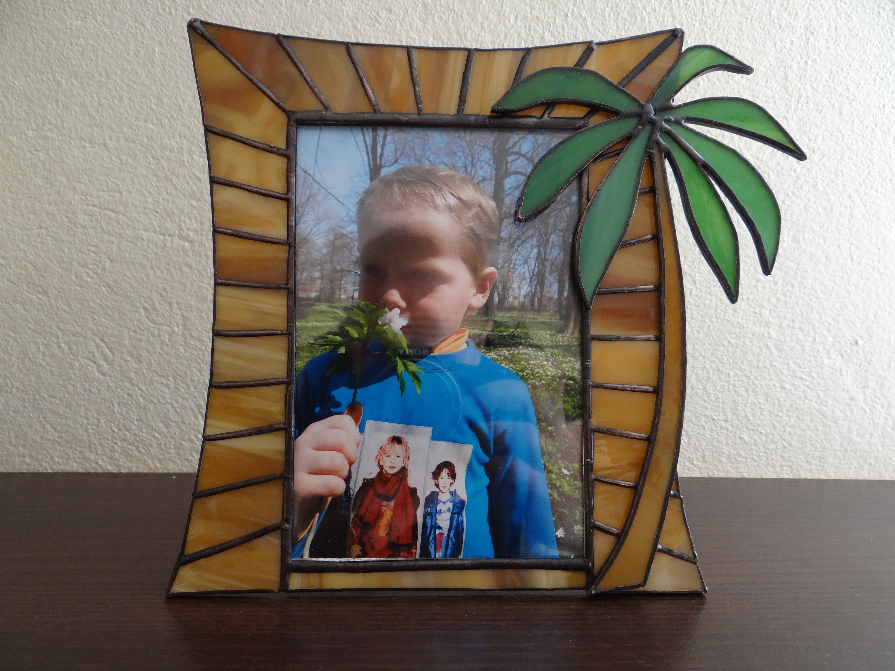 Picture frame Stained glass picture frame Glass art Handmade Etsy
