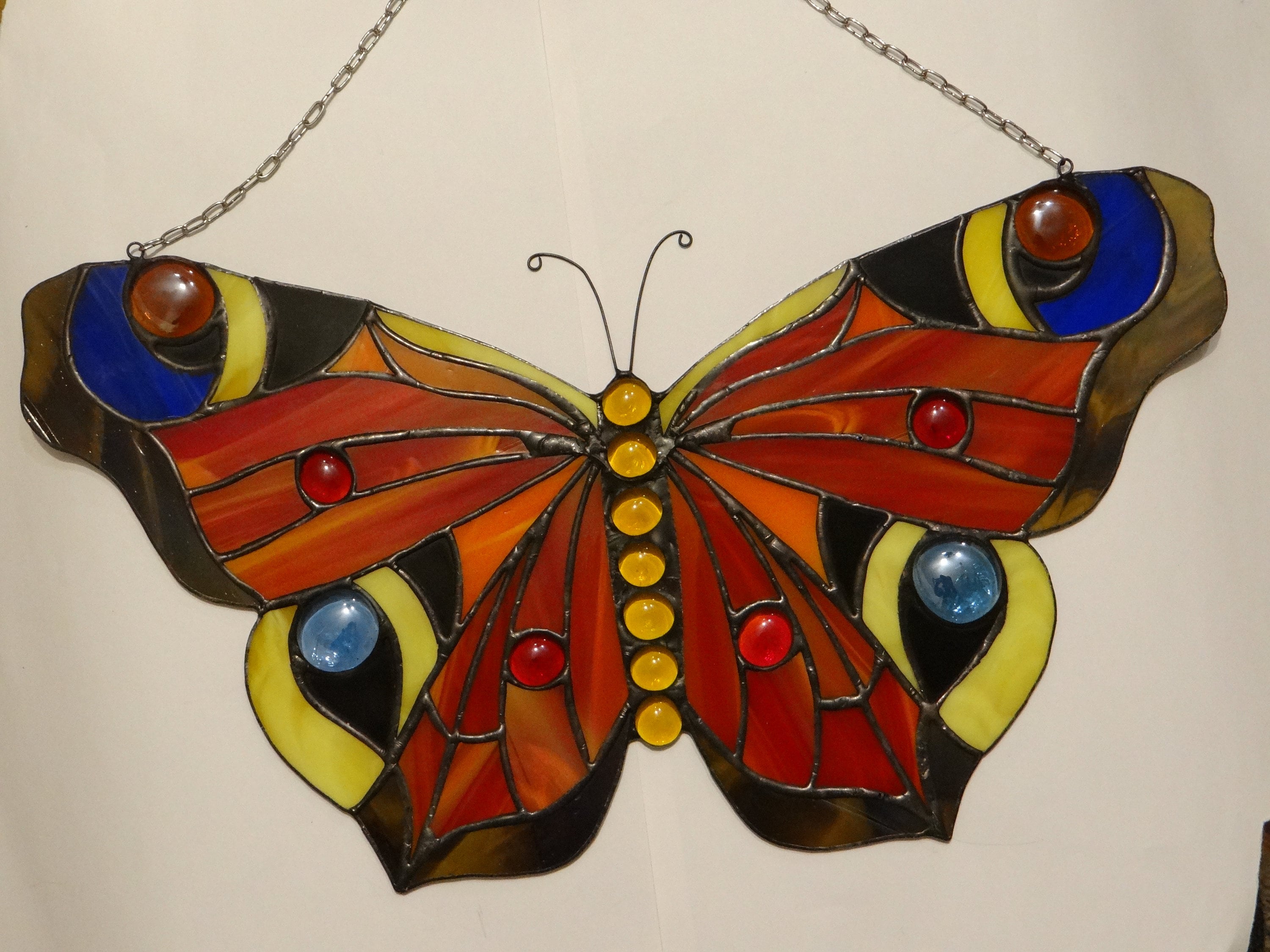 Butterfly Suncatcher Stained Glass Butterfly Peacock Butterfly - Etsy