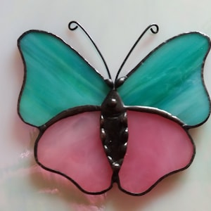 Little butterfly suncatcher Stained glass butterfly Butterfly wall art Handmade Glass butterfly Window hanging Kids Birthday gift