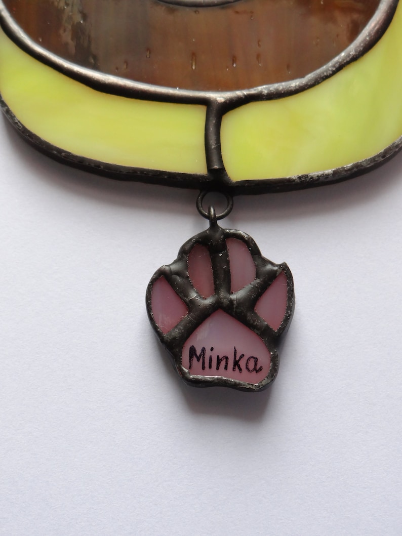 Personalized Dog face Stained glass suncatcher Dog lover gift Puppy from photo Dog ornaments Custom dog suncatcher Pet memorial Handmade