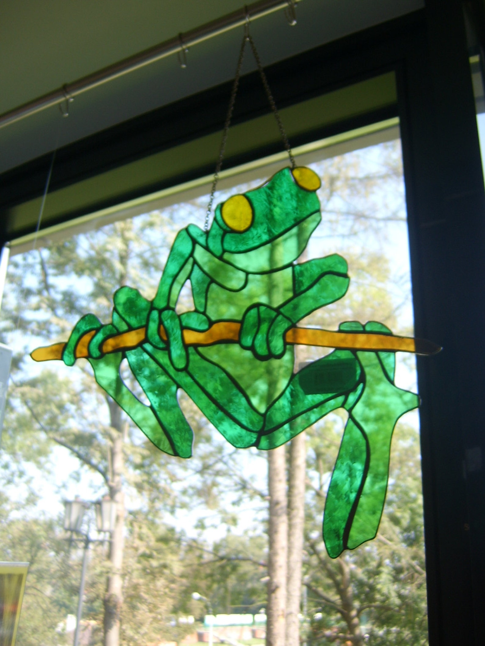 Frog Stained glass suncatcher Frogs Toad Decor Tree frog art Etsy