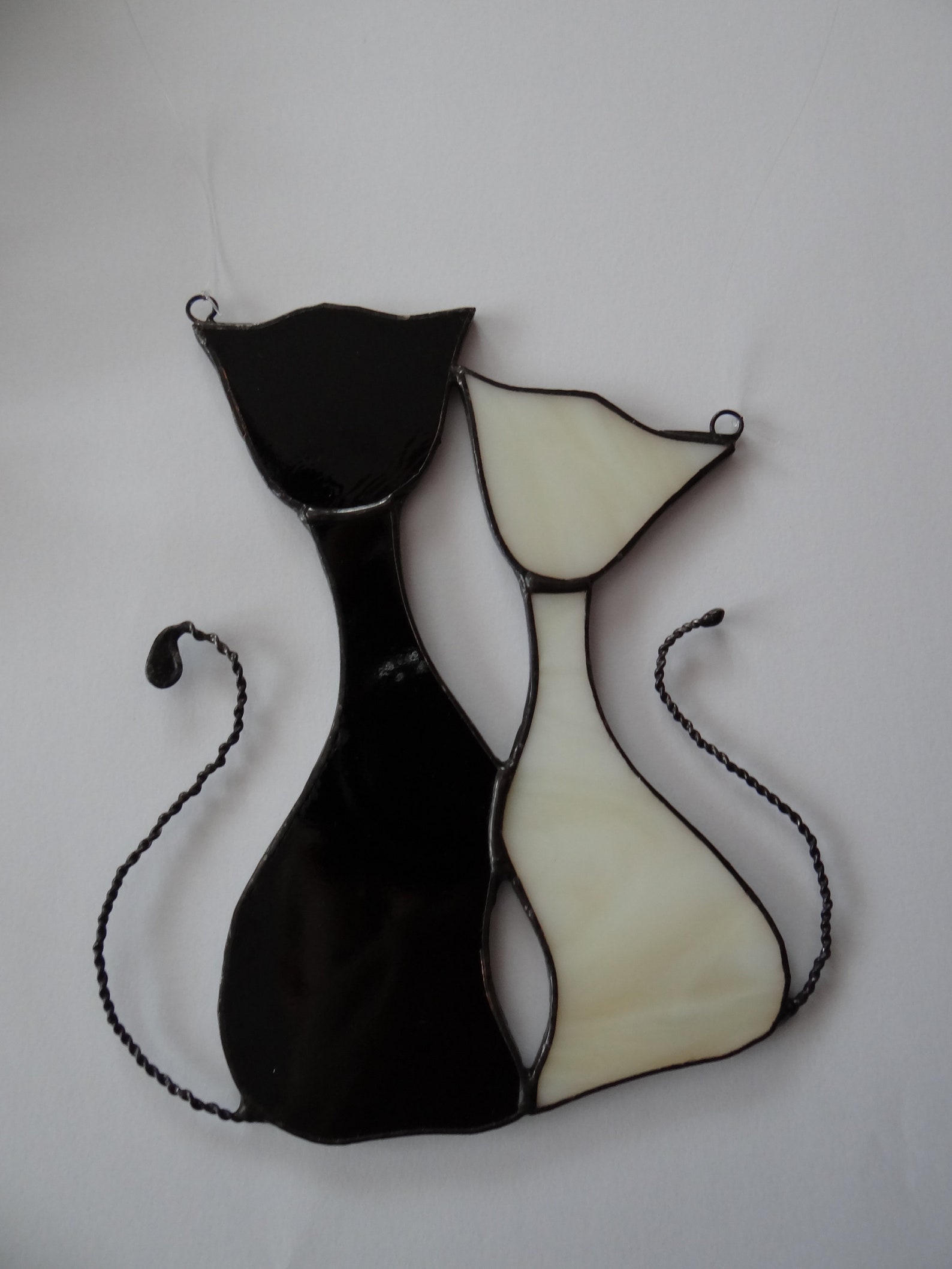 Cats Window Hanging Stained Glass Suncatcher Cat Art Couple of Etsy