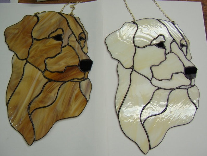 Golden Retriever Labrador Dog stained glass suncatcher Puppy Etsy