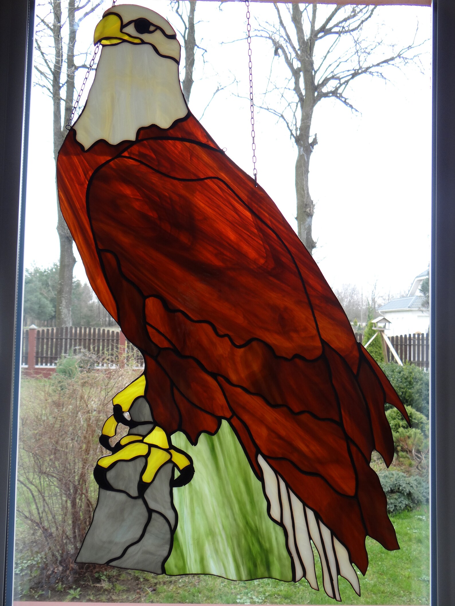 Eagle Stained Glass Suncatcher Bald Eagle American Eagle Wall Etsy