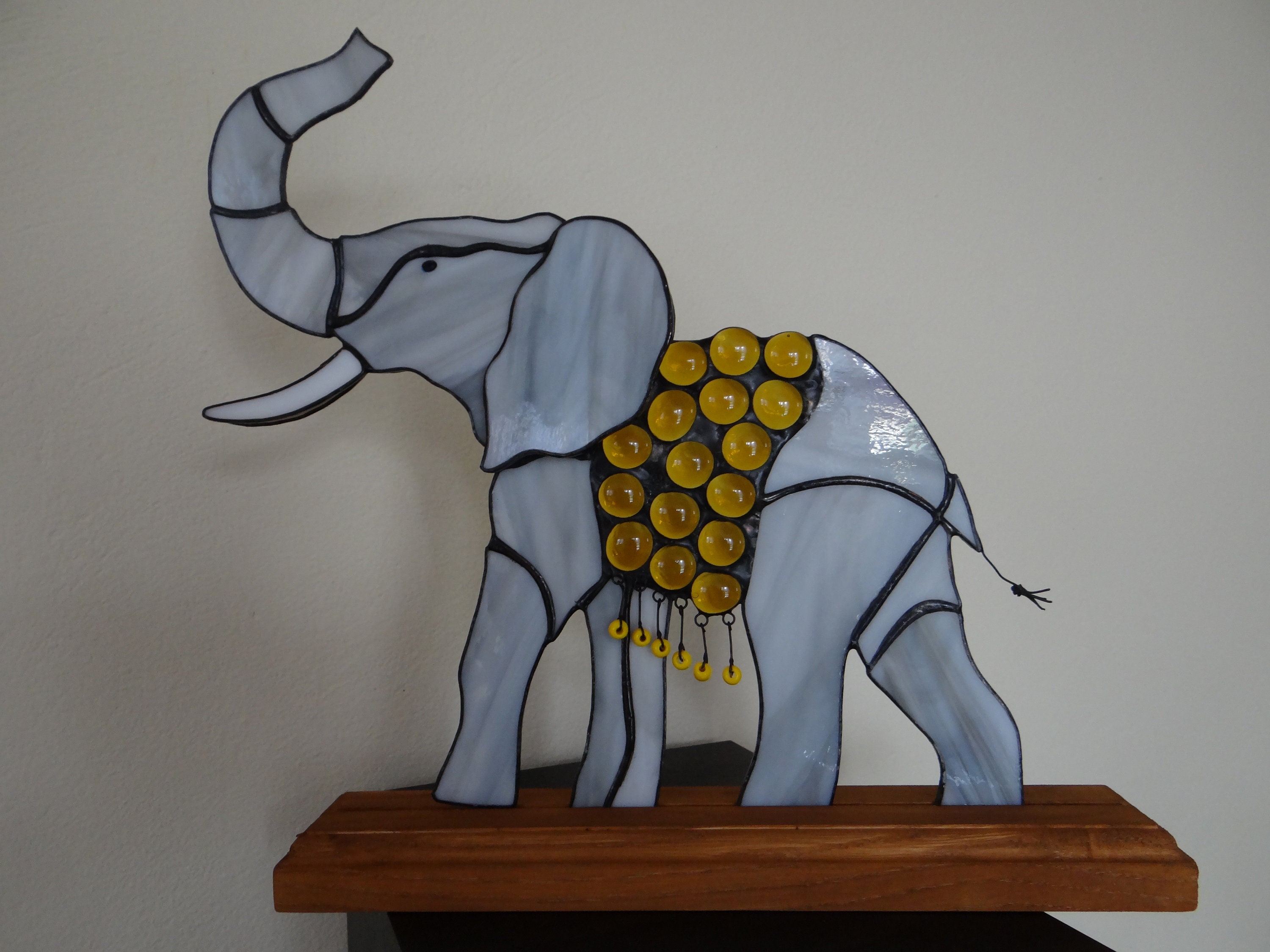 Elephant Stained glass Elephant statue Standing elephant Etsy