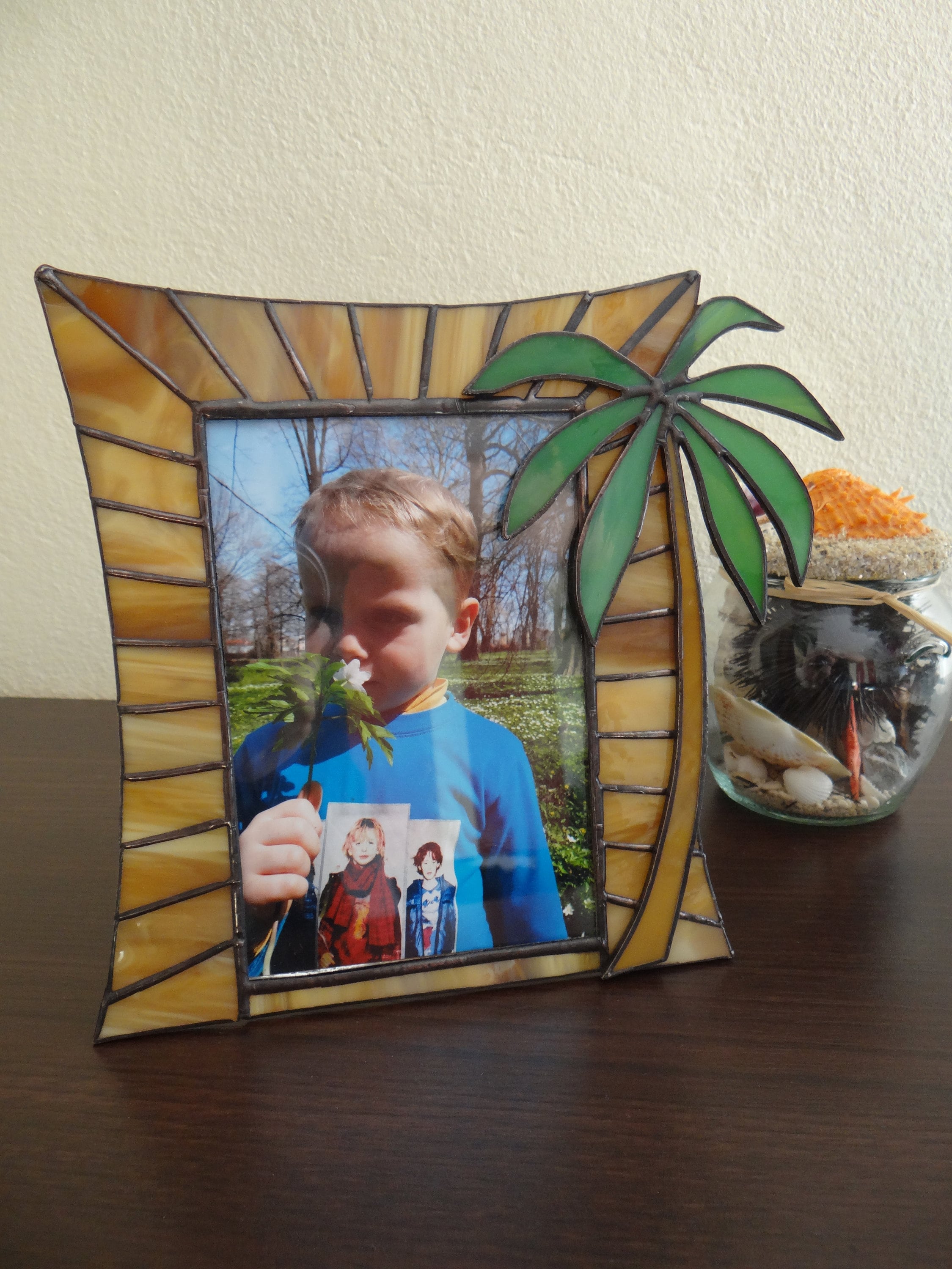 Picture frame Stained glass picture frame Glass art Handmade Etsy