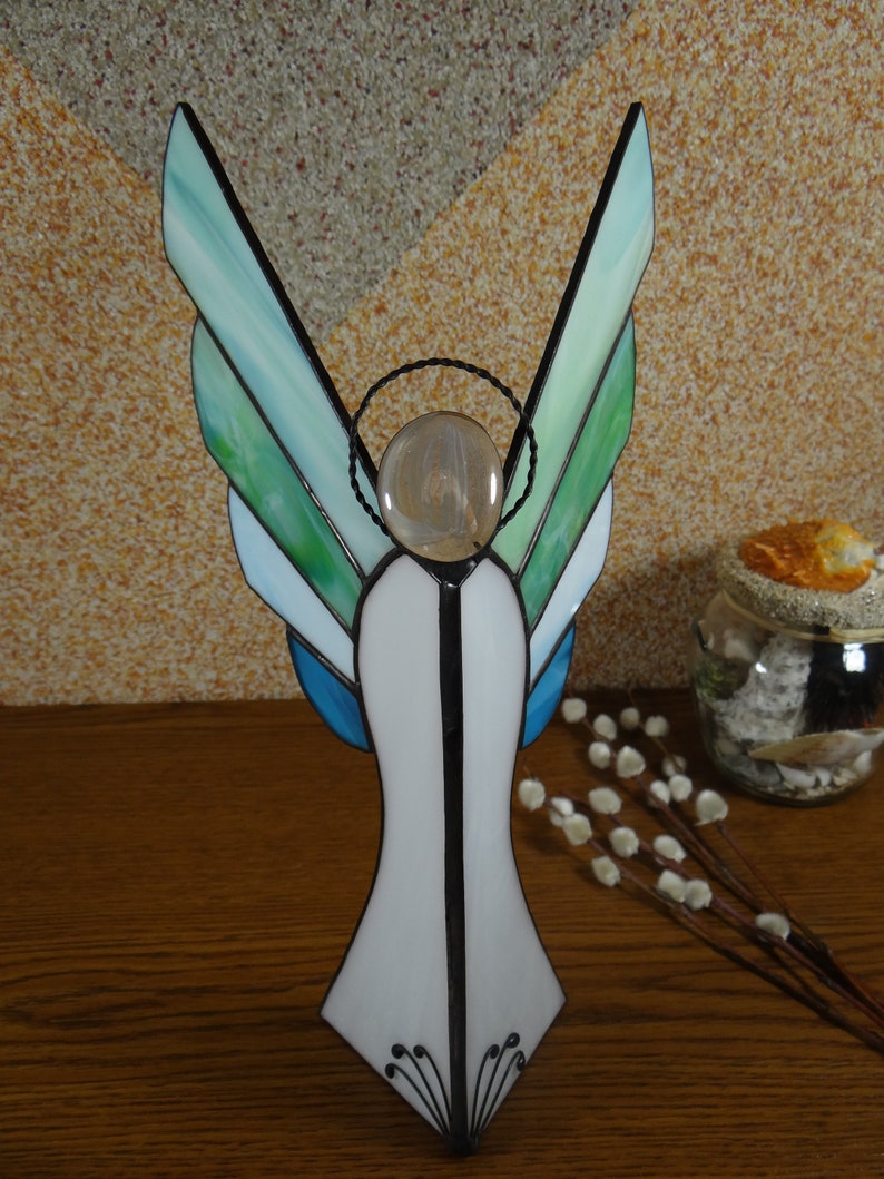 Angel Stained Glass Tealight Holder Votive Candle Holder Glass Etsy