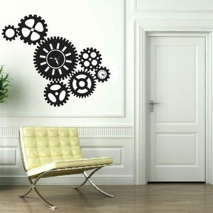 Time Machine Steam punk Gears Decal-- Home Decals--Wall Art --