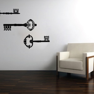 Fancy Keys Wall Decal -- Skeleton Keys Wall Art--Wall Decor--Home Decals