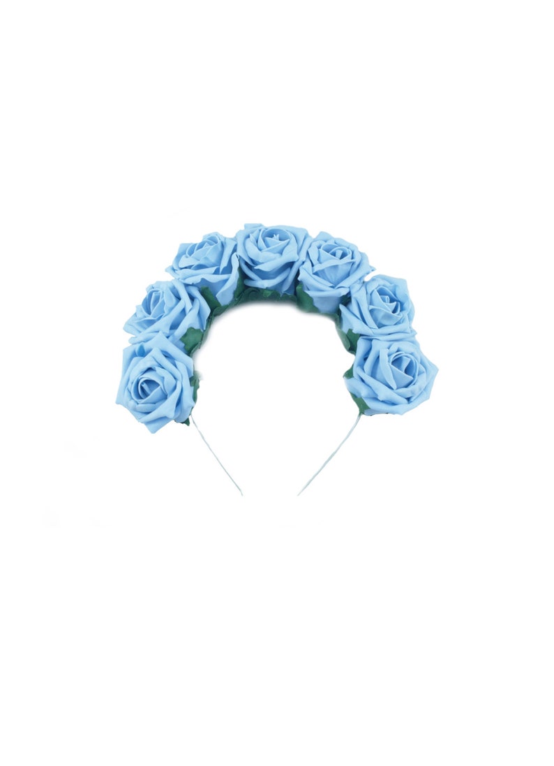 Blue Rose Flower Crown Blue Rose Headband Blue Flower Crown Etsy