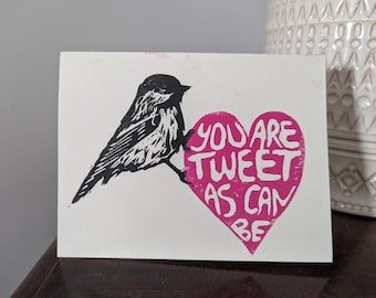 Chickadee-valentijnskaart: 'You Are Tweet As Can Be'