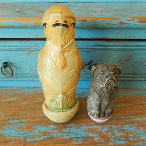 Large Vintage Anthropomorphic Chick ~ Celluloid Roly Poly Toy ~ Dressed In A Coat Shirt Vest Necktie Hat & Pants ~ 4.25&quot; Tall