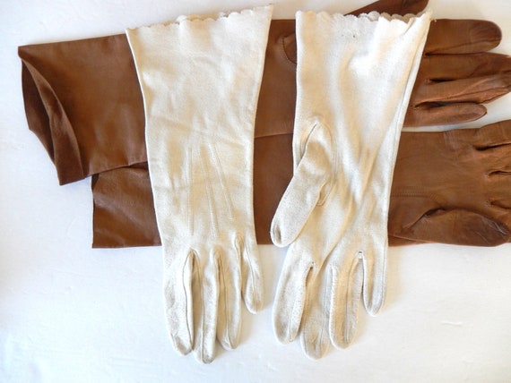 Four Pair of Vintage Women's Gloves ~ Leather or … - image 8