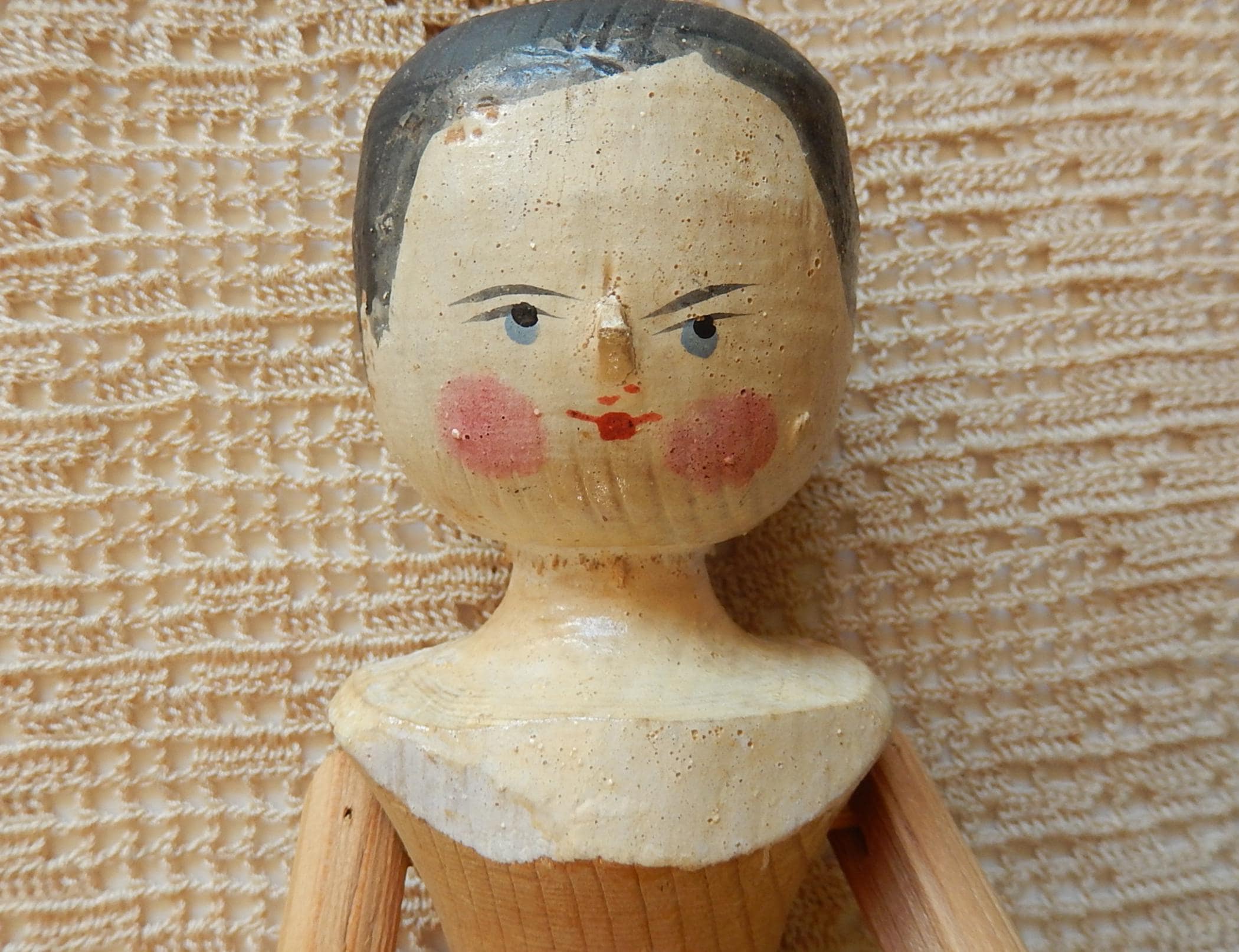 【SALE】ドイツ アンティークペグドール Grodnertal 木の人形 Antique Wooden Peg Dolls Grodnertal Wooden Dolls Toy
