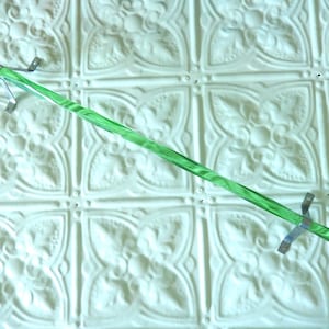 Antique Green Twisted Glass Towel Bar With Hardware ~ 18&quot; Long