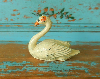 Vintage Lead Miniature Toy Swan ~ England