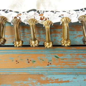 Antique Lot of 6 Metal Cafe Curtain Clips ~ Marked Germany on One Side  1.75" (2)