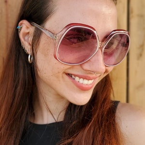 Oversized Vintage Sunglasses FRAMES ONLY, 70 Women Pastel Sunglasses frame, Large Square Sunnies, New Old Stock Eyewear