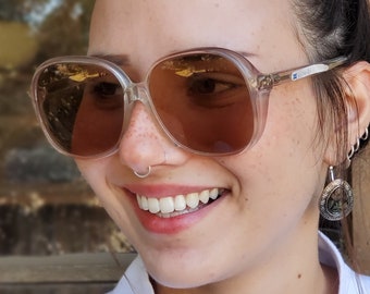 Vintage zonnebrillen voor dames, vintage zonnebrillen uit de jaren 70, vintage zonnebrillen uit de jaren 70, helder groot vierkant zonnebrilframe, vintage Duitse brillen