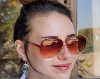 Sunglasses Women, Sunglasses, 1970s Women Sunglasses, Oversize Vintage German Sunglasses, Amber Brown Sunglasses, NEVER WORN Vintage Eyewear