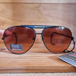 Vintage Serengeti Drivers 5364R Sunglasses 80s Black Aviator Sunglasses Rare Unused Vintage Men Sunglasses NOS Japanese Eyewear Etsy