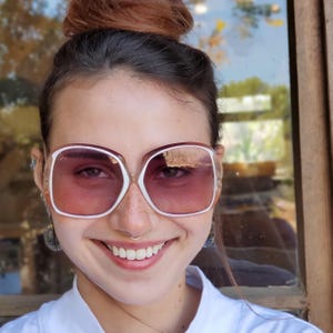 Sunglasses, Sunglasses Women, 70s Oversized Woman Sunglasses, Vintage Sunglasses, New Old Stock German Eyewear, Large Square Pink Sunglasses