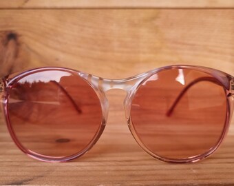 Pink Large Frame Oversized Eyewear for Women, Vintage Sunglasses, Vintage Eyewear, Authentic Vintage Sunglasses, 1970's Women Sunglasses