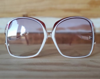 1970s Oversized Woman Sunglasses, Vintage Large Square Pink Sunglasses, New Old Stock German Eyewear