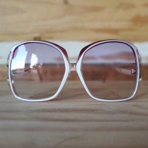 1970s Oversized Woman Sunglasses, Vintage Large Square Pink Sunglasses, New Old Stock German Eyewear