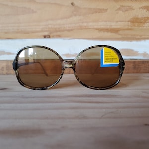 Vintage 70s Round Sunglasses FRAMES ONLY, Tortoise Brown Women Sunglasses, Oversized Hippie Sunnies, Never Worn Vintage Sunglasses