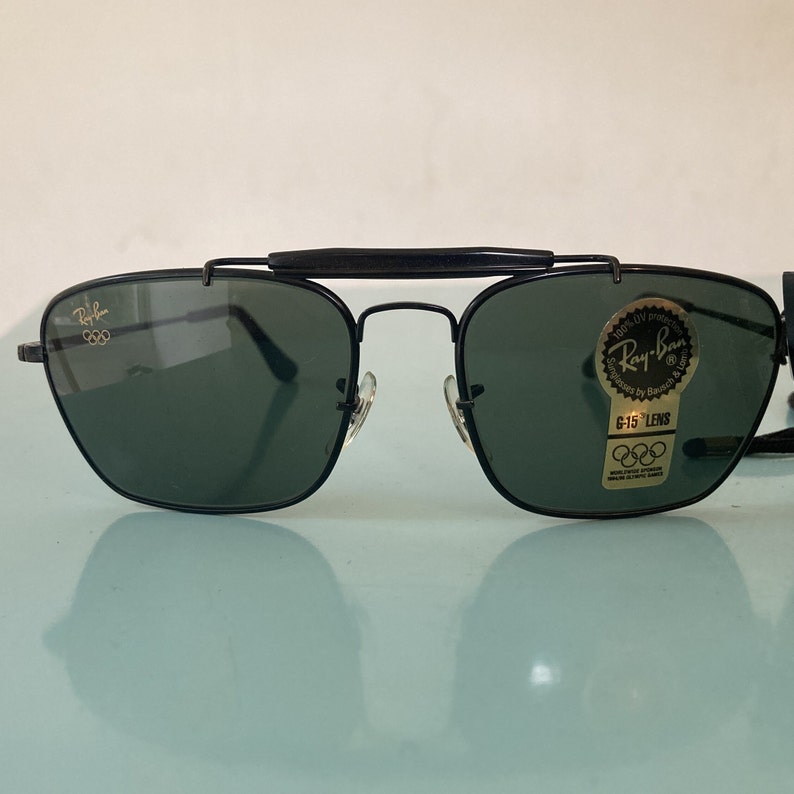 Vintage Sonnenbrillen, Vintage Original 90er Jahre Ray Ban - Bausch & Lomb Outdoorsman Schwarze Sonnenbrille, NOS nie benutztes Sammlerstück,Ray Ban Schwarz Bild 5